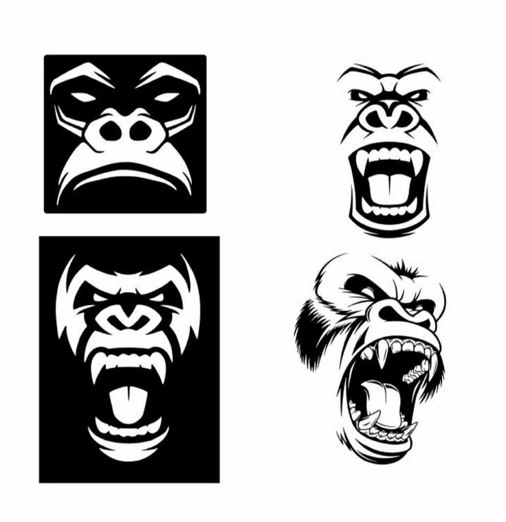 Обезьяна тату эскиз