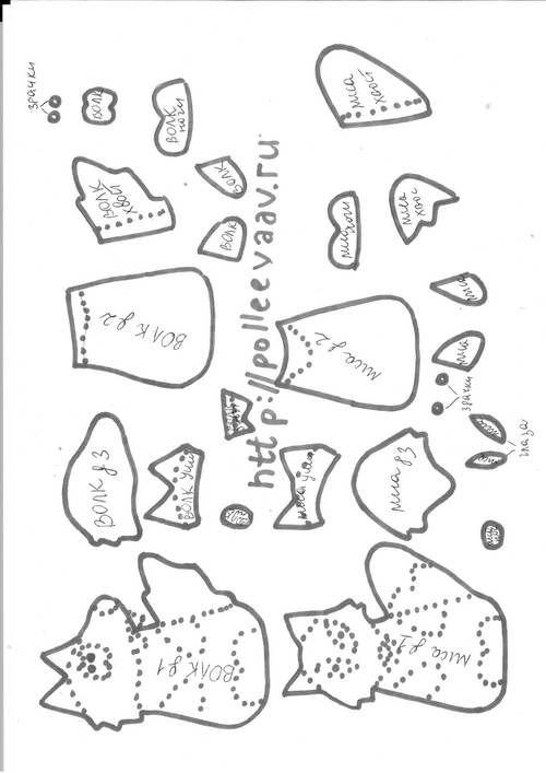 Пальчиковый театр из фетра выкройки Теремок