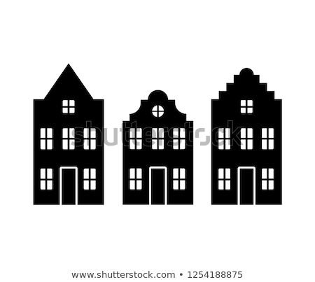 Голландские домики трафарет