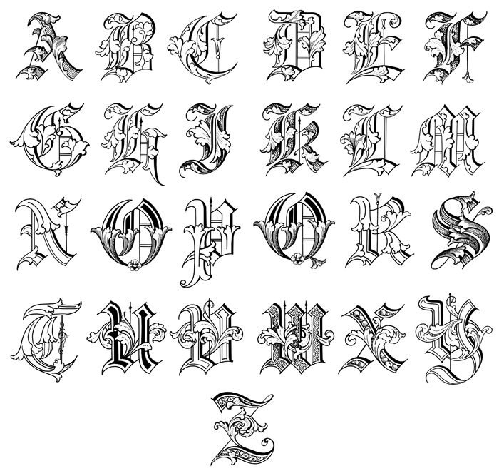 Эскизы шрифтов