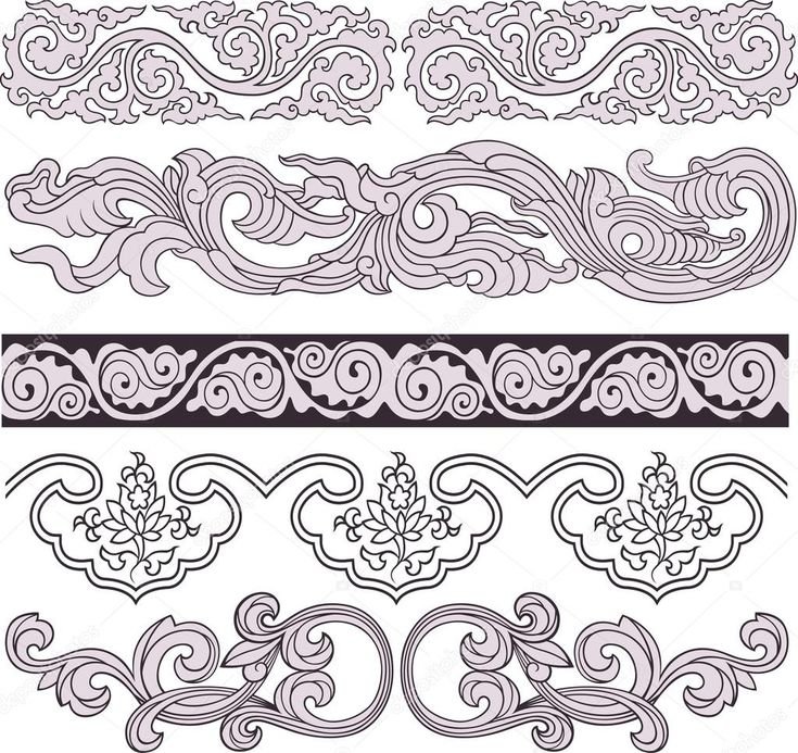 Восточный узор линейный