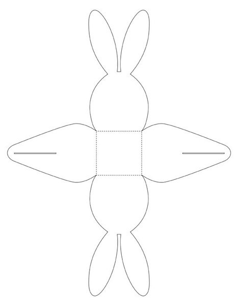 Подарочная коробочка в виде зайчика из бумаги