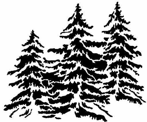 Трафарет елки лес