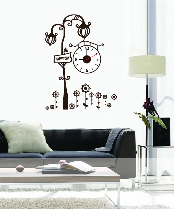 Часы наклейка на стену