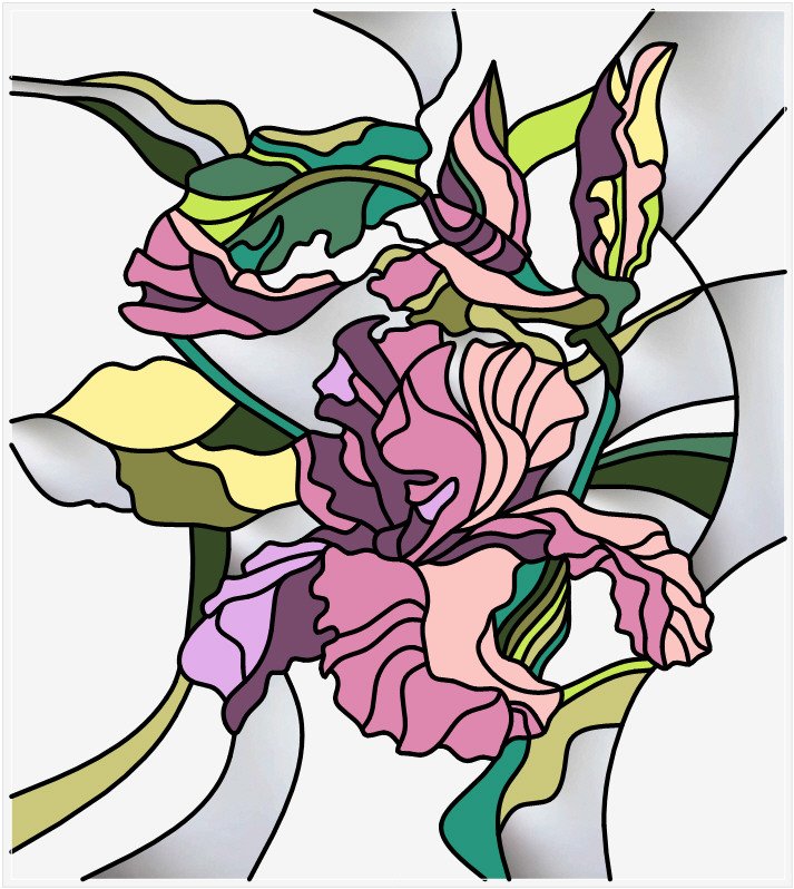 Витраж цветы