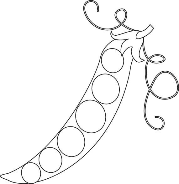 Стручок гороха раскраска для детей