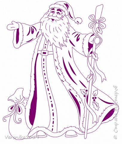 Вытынанка на новый год дед Мороз