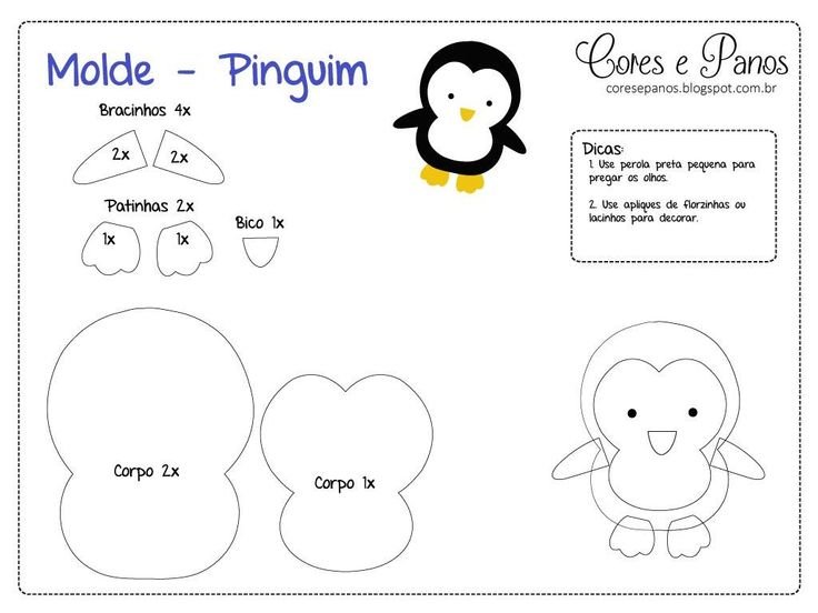 Пингвин из фетра выкройка
