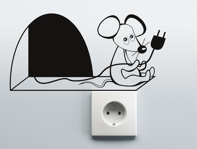 Трафарет мышки на стену