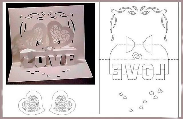 Объемные открытки киригами схемы