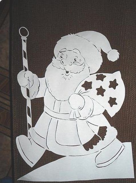 Вырезки на окна дед Мороз