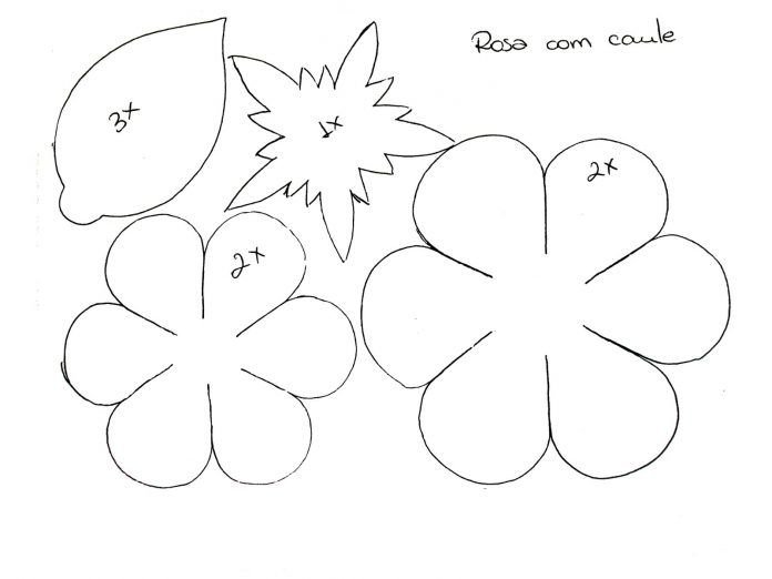 Шаблоны цветов для поделок