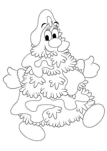 Елочка раскраска для детей