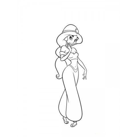 Раскраски для девочек животные Дисней Жасмин