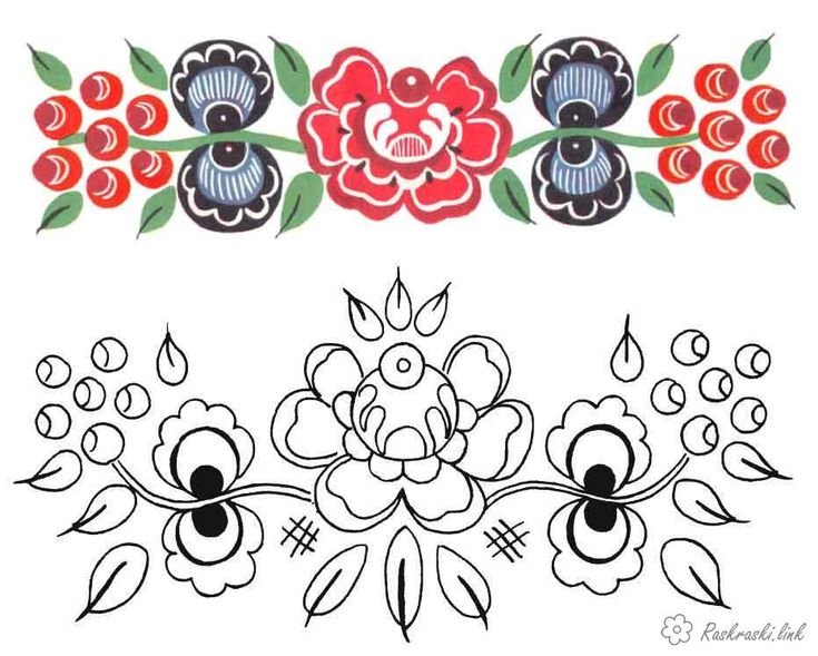 Городецкая роспись элементы росписи раскраска