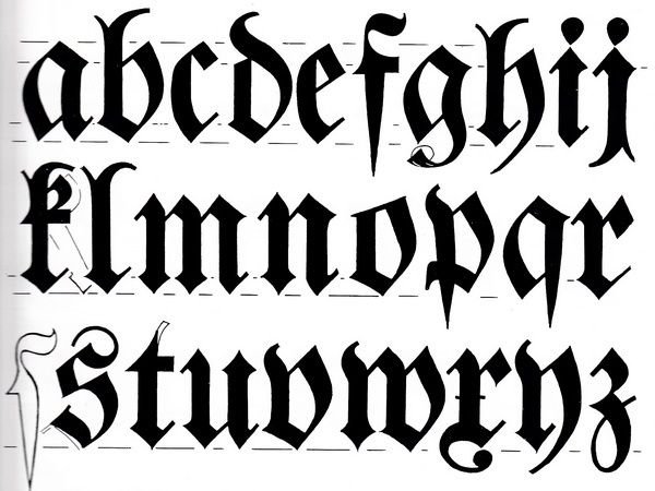 Алфавит в готическом стиле