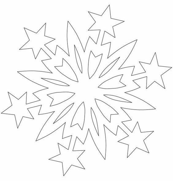 Снежинка трафарет для вырезания