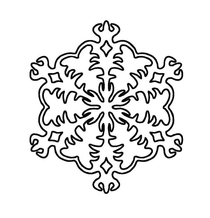 Снежинка трафарет для вырезания