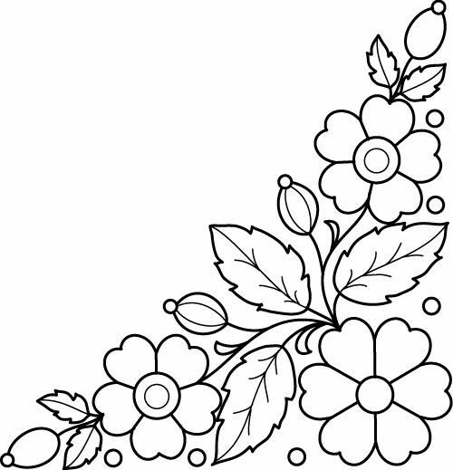 Узоры цветов для вышивки гладью