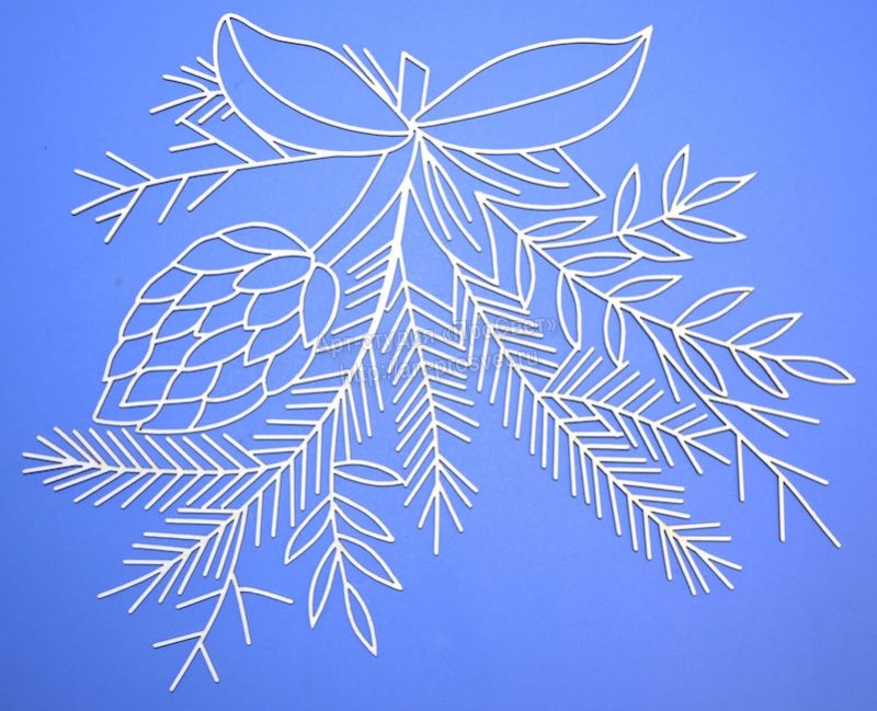 Вытынанка новый год веточки