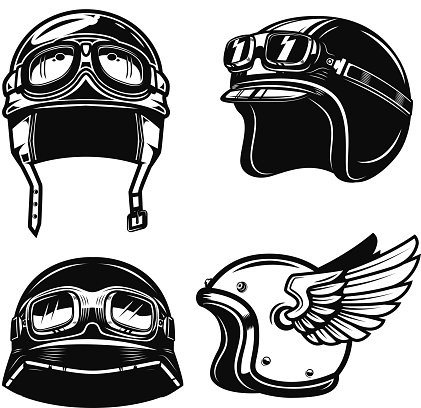 Байкерская каска с очками