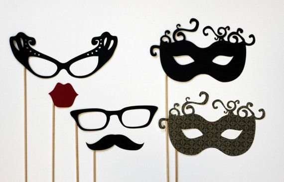 Новогодние маски на палочке