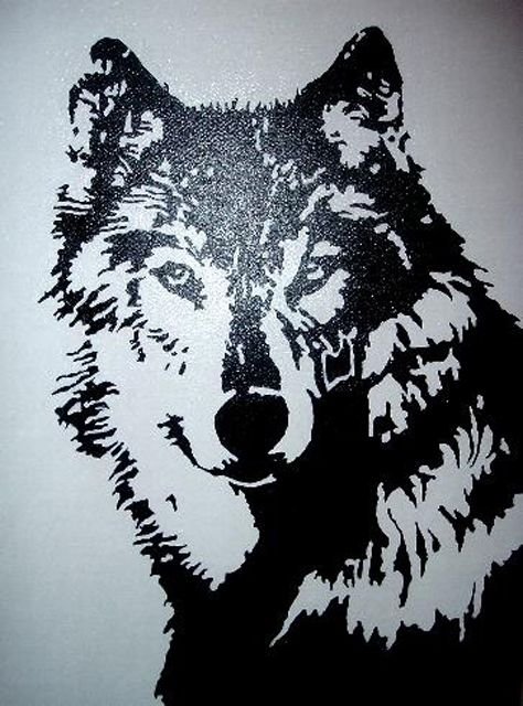 Трафарет волка