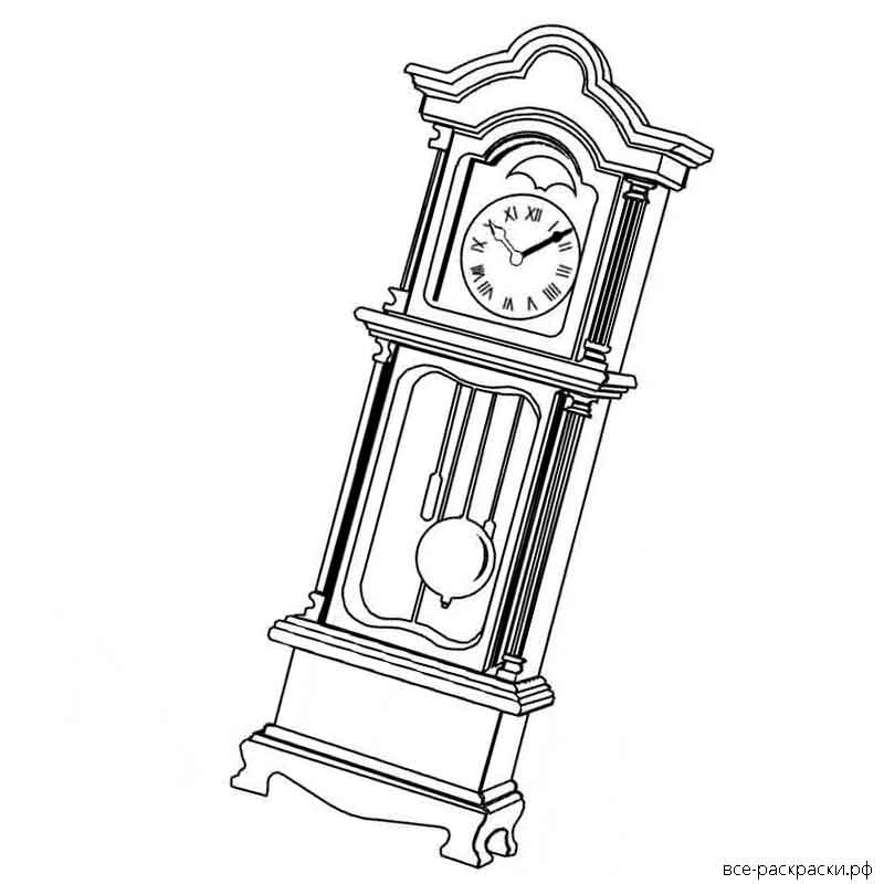 Раскраска часы настенные