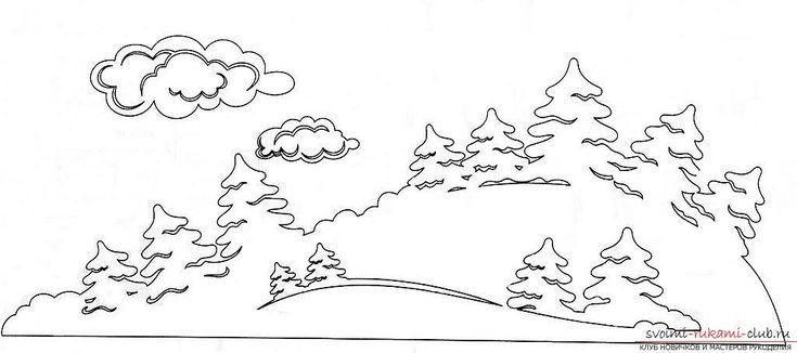 Зимние трафареты на окна