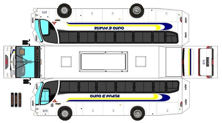Макет автобуса из бумаги