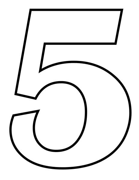 Контуры цифр для раскрашивания