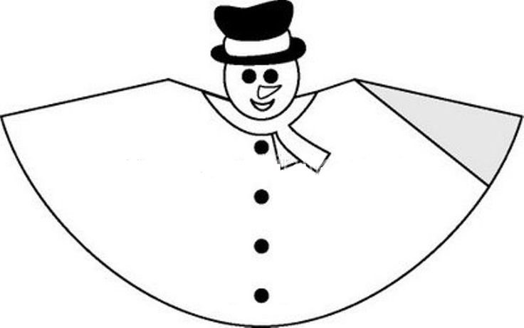 Снеговик из конуса бумаги