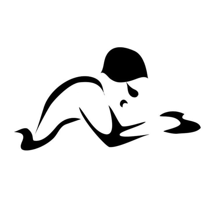 Пловец трафарет