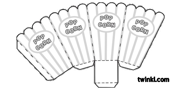 Трафарет коробочки для попкорна