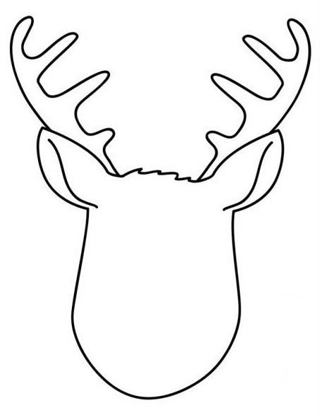 Голова оленя трафарет