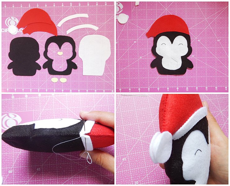 Пингвин из фетра игрушка на елку