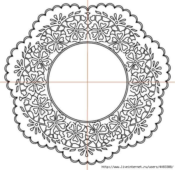Кружевная салфетка трафарет