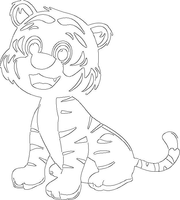 Тигренок трафарет для вырезания