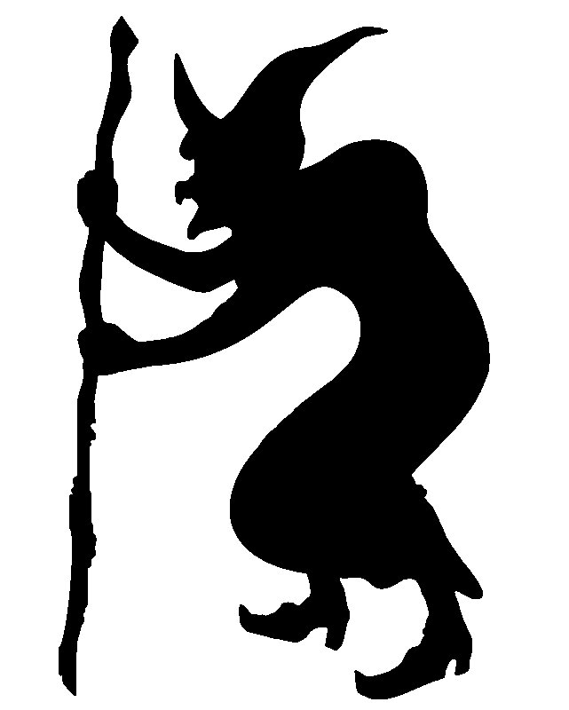 Силуэт ведьмы на Хэллоуин