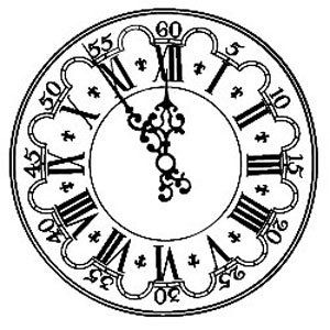 Новогодние часы черно белые