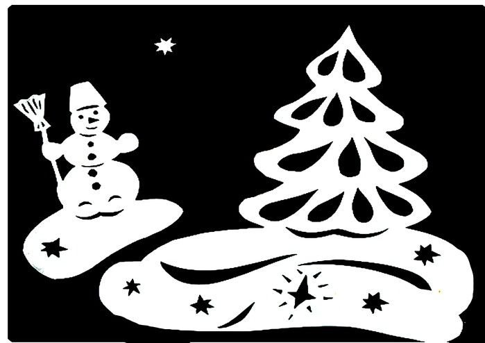 Трафареты на окна зима