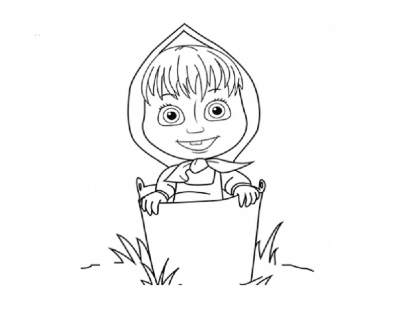 Рисунок Маши из мультфильма Маша и медведь