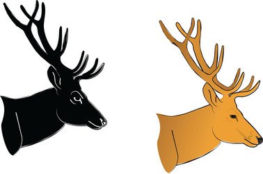 Голова оленя сбоку вектор