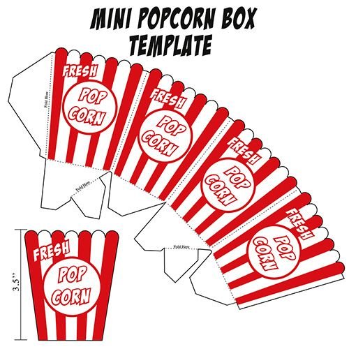 Коробочка для попкорна шаблон