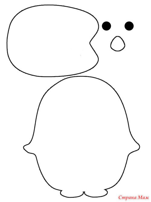 Пингвин заготовка для аппликации