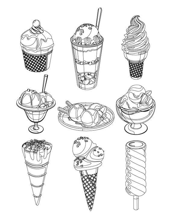 Картинки раскраски сладости