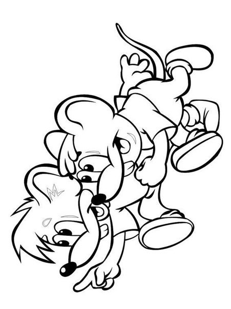 Раскраска Леопольд и мыши