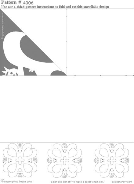 Снежинка с котом схема