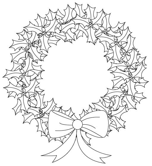 Венок новогодний трафарет для вырезания