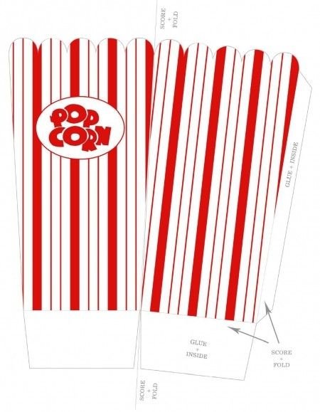 Развертка коробки для попкорна